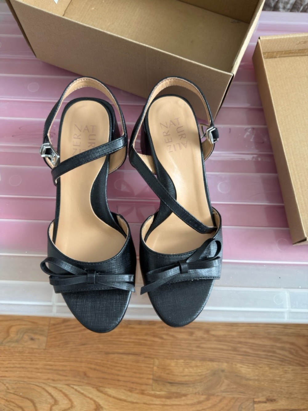 Nordstrom Black Bow Slingback Dress Sandals